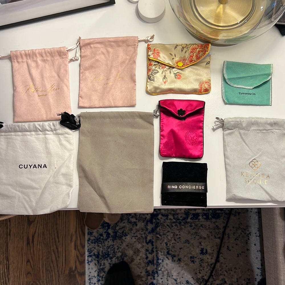 Bundle of 9 jewelry bags